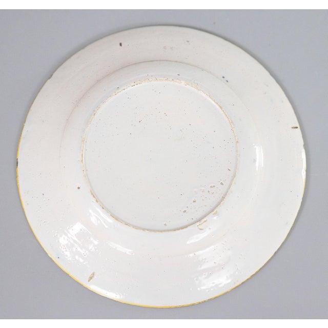 Chinoiserie Antique 18th Century Dutch Delft Chinoiserie Floral Plate For Sale - Image 3 of 5