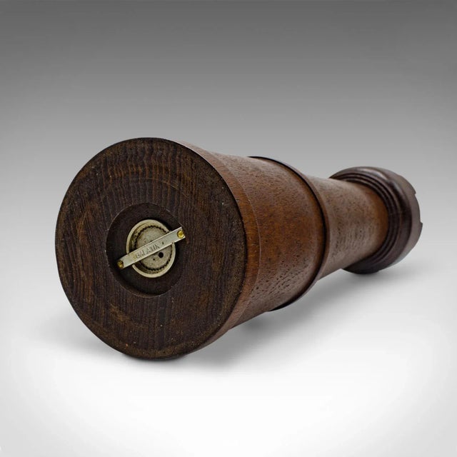 Wood 1960s Vintage English Oak Decorative Pepper Grinder For Sale - Image 7 of 9