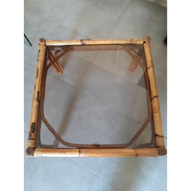 Vintage Rattan and Bamboo Coffee Table, 1960s-1970s For Sale - Image 3 of 13