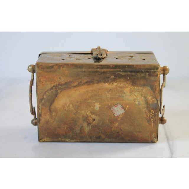 Brass Vintage Brass Treasure Box Shaped Cricket Box For Sale - Image 8 of 10