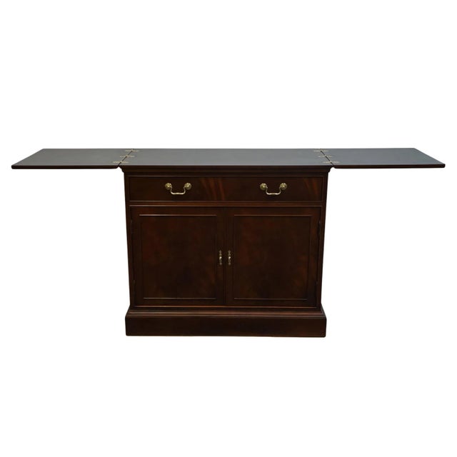 Late 20th Century Hickory Chair Historical James River Collection Solid Mahogany Traditional Style 76" Flip Top Server Buffet For Sale - Image 9 of 13