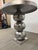 Sculptural Stacked-Sphere Metal Pedestal Side Table For Sale - Image 11 of 12