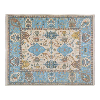 Oushak Hand Knotted Rug With Organic Wool and Soft Texture,8'X10' For Sale