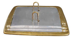 Vintage Aluminium and Brass Flip Calendar Stand by David Marshall, 1980s