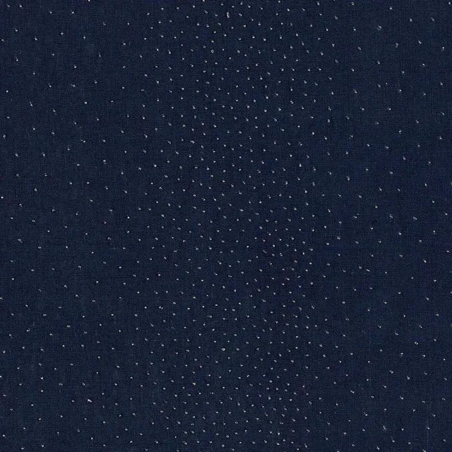 Schumacher Northern Lights Fabric in Midnight For Sale