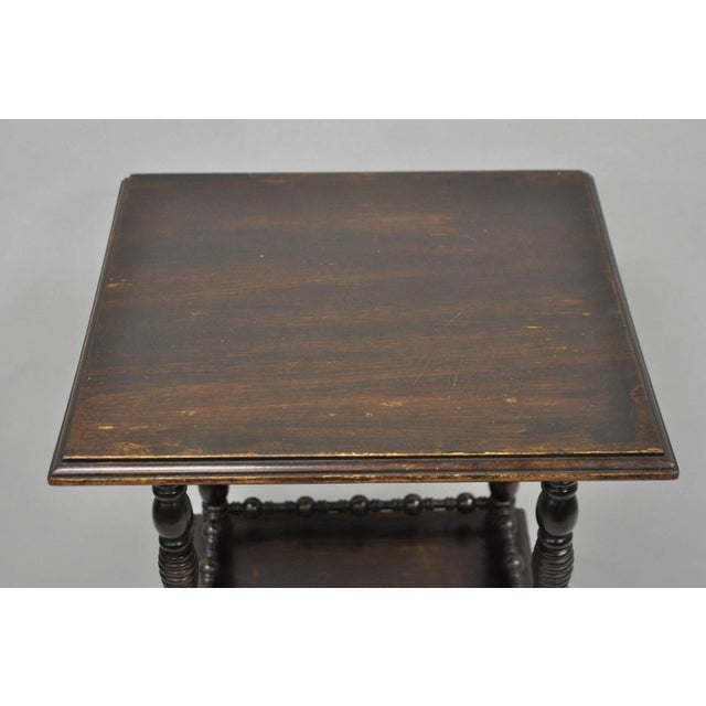 Antique American Empire Mahogany Carved Paw Foot 3 Tier Plant Stand Side Table For Sale - Image 4 of 15