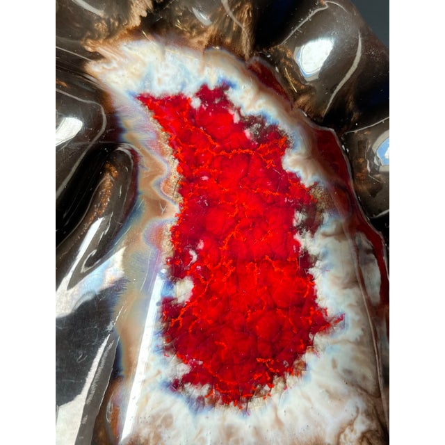 Mid-Century Fat Lava Glazed Ceramic Horse Head Ashtray For Sale - Image 4 of 6