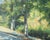 Late 20th Century Sidewalk Along the Park - Landscape in Oil on Canvas by Gholam Yunessi For Sale - Image 5 of 6