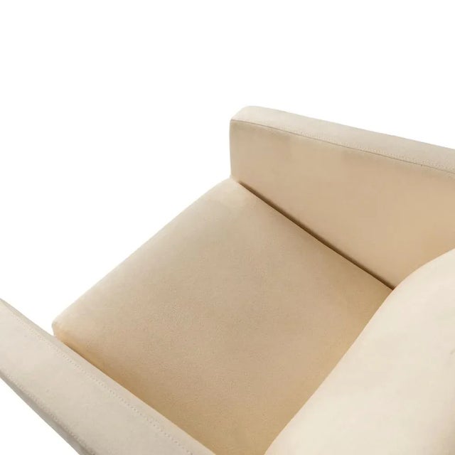Modern Pavlo Armchair in Cream Upholstery from FSM For Sale - Image 3 of 11