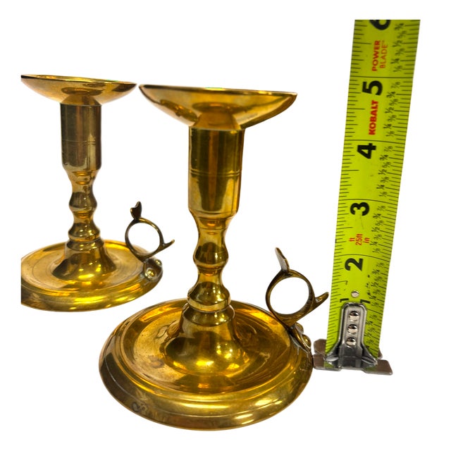 Pair of Victorian English Brass Chambersticks For Sale - Image 18 of 18