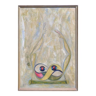 Mid-Century Modern Abstract Geometric Trapeze Artists by Hilda Arp For Sale