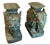 This stunning pair of vintage ceramic garden seats features majestic elephants standing proudly on rectangular plinth...