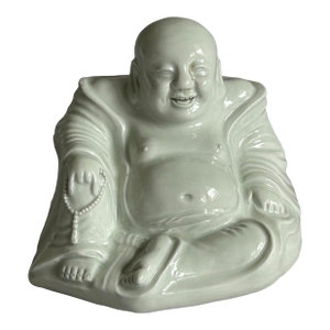 Vintage Chinese White Porcelain Laughing Buddha Statue