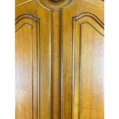Brown Vintage French Louis XVI Style Wardrobe in Oak For Sale - Image 8 of 14