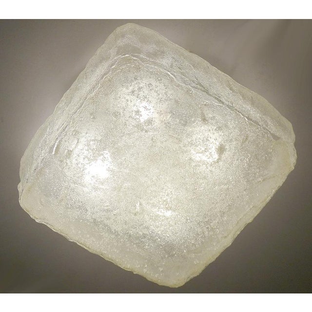 Vintage Brutalist Glass Ceiling Light from Honsel For Sale - Image 4 of 13