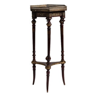 1880-1889 France Rich Walnut Brown Turned Walnut Pedestal Stand For Sale