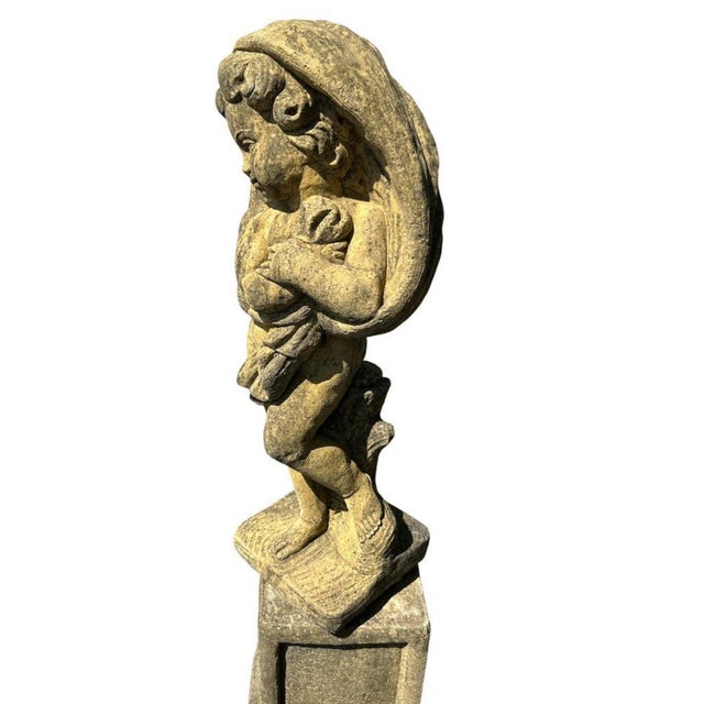 English Four Season Cherub Statues in Stone, Set of 4 For Sale - Image 4 of 18