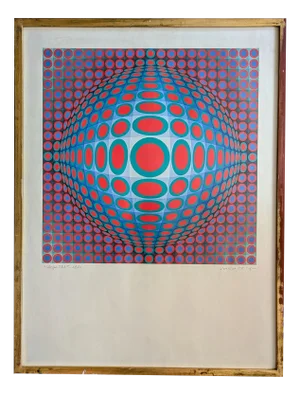 Victor Vasarely, Vega 222, 1970, Color Screen Print