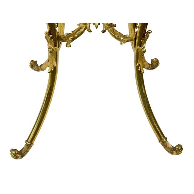 Chiseled Brass and Oynx Pedestal Table, 1930s For Sale - Image 4 of 8