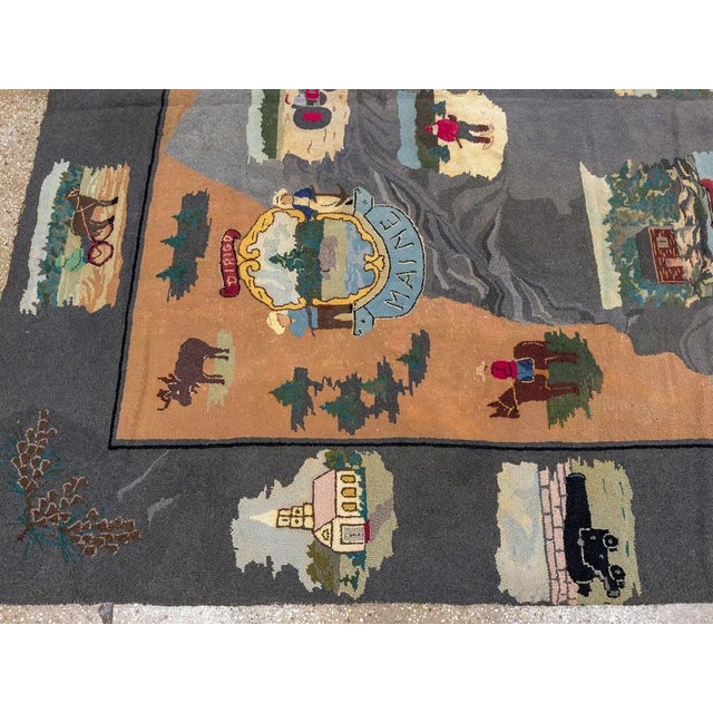 Early 20th Century Early 20th Century Whimsical Room Size American Hooked Rug - 7'6" x 11' For Sale - Image 5 of 8