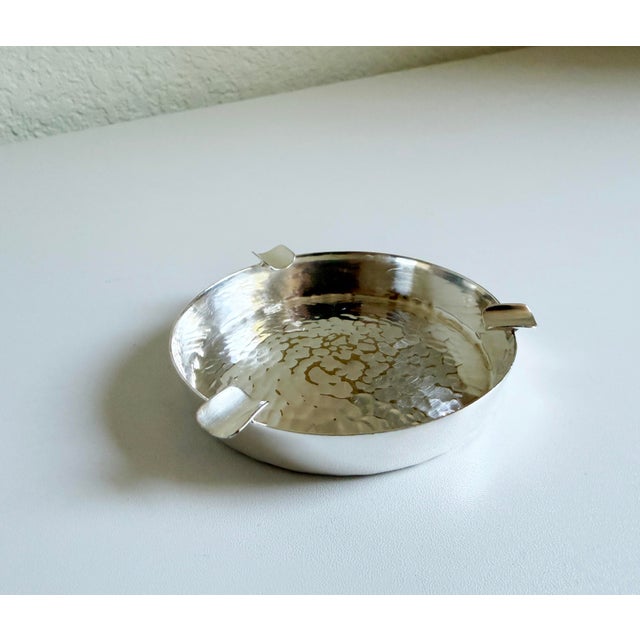Christofle Hammered Silver Plate Ashtray, Late 20th Century For Sale In Sacramento - Image 6 of 9