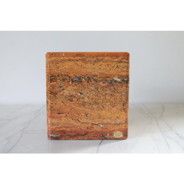 Mid 20th Century Vintage Genuine Marble Tissue Box Cover For Sale - Image 5 of 8