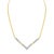 Contemporary 14K Yellow and White Gold 2.0 Cttw Princess Cut Diamond Flared and X-Station V Shaped 18” Franco Chain Statement Necklace (H-I Color, SI2-I1 Clarity) For Sale - Image 3 of 6