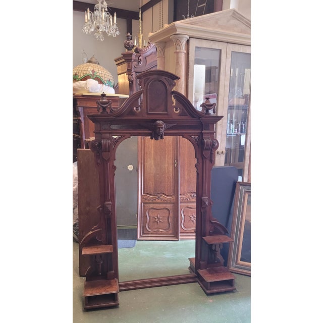 19th Century Architectural Salvage Mantel Mirror For Sale - Image 4 of 14