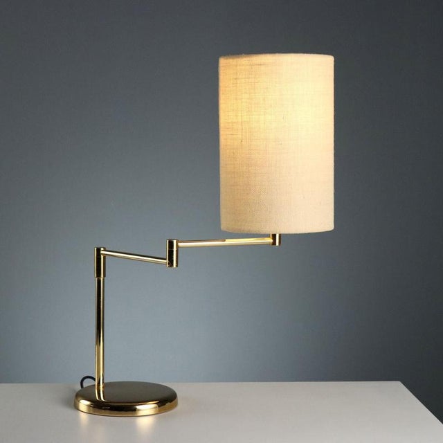 Vintage Table Lamp in Metal and Fabric, Italy, 1980s For Sale - Image 4 of 10