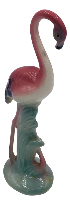 Mid 20th Century Standing Tall Pink Flamingo Ceramic Tabletop Sculpture Brad Keeler