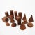 circa 1940. We offer this set of 16 vintage wooden geometric shapes. These wooden models were used in teaching solid...