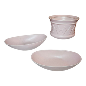 Vintage Pink Hyalyn Creamware Pottery - Set of Three