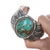 7.25" Marcella James Navajo Silver and Turquoise Cuff Bracelet For Sale - Image 4 of 11