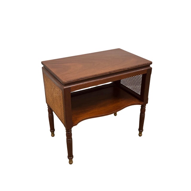 Late 20th Century Late 20th Century Baker Furniture Milling Road Mahogany Cane Console Side Table For Sale - Image 5 of 9