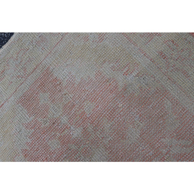 Antique Turkish Oushak Rug With Floral Motifs and Coral Background For Sale - Image 12 of 12