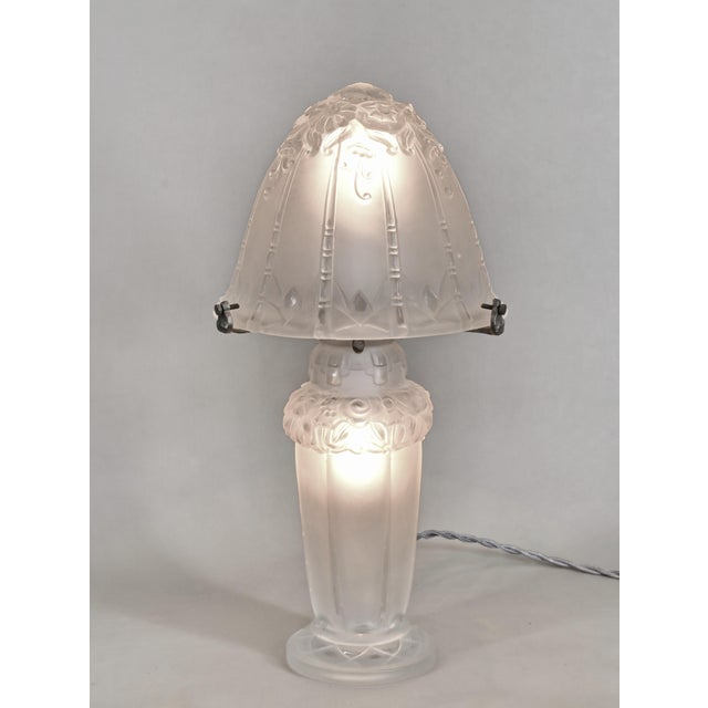 Art Deco French Art Deco Mushroom Table Lamp by Pierre d'Avesn Lorrain Daum #2 - 1930s France For Sale - Image 3 of 16