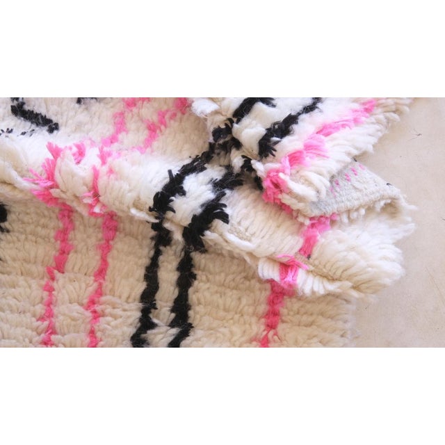 Abstract Moroccan Azilal Pink and Black Runner - 7 X 2.4 Ft For Sale - Image 3 of 10