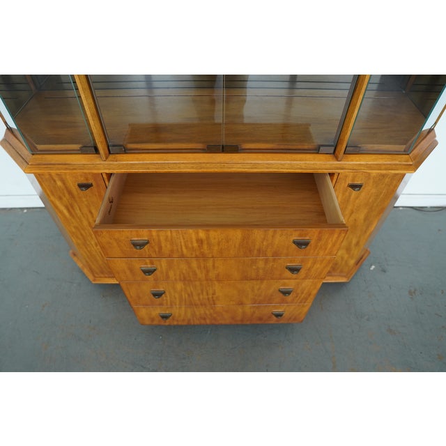 Vintage Drexel Formations Burl Wood Display Cabinet For Sale - Image 10 of 16