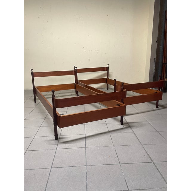 Vintage Teak Single Beds by Fratelli Proserpio, 1960s, Set of 2 For Sale - Image 9 of 18
