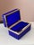 1960s Cobalt Italian Opaline glass casket with gold mounts and scalloped sides For Sale - Image 9 of 16