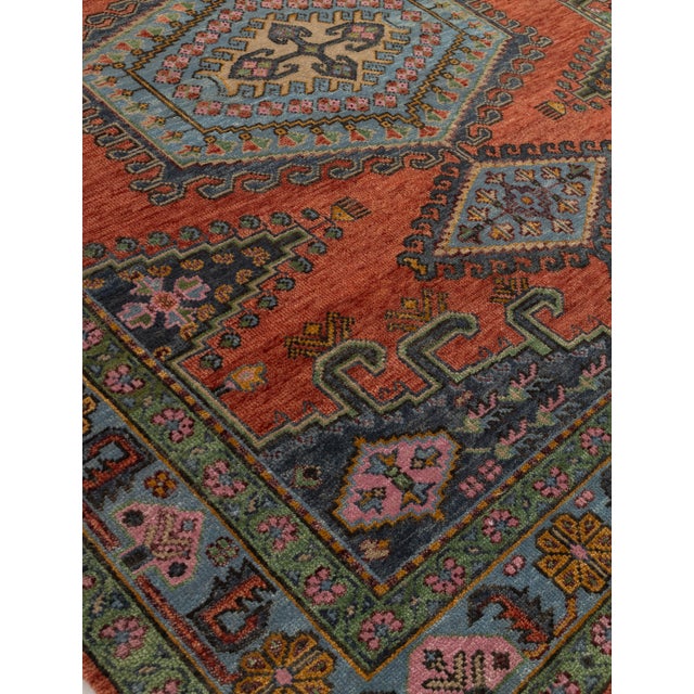 8x10Ft. Burnt Orange Persian Design Inspired Hand Knotted Premium Wool Rug For Sale - Image 17 of 18