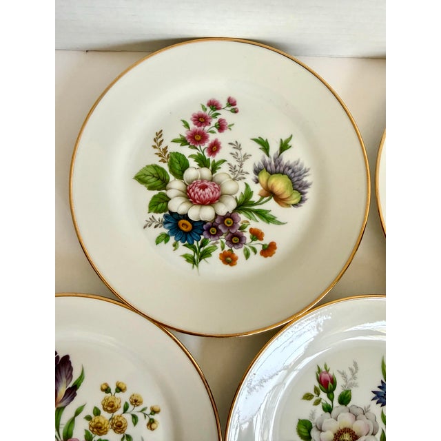 This elegant set of seven fine porcelain dessert/luncheon plates was produced by JKW (Jaeger & Co.) in Western Germany in...