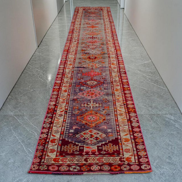 1960s Kurdish Extra Long Runner Herki Hand-Knotted Distressed Rug For Sale - Image 4 of 18