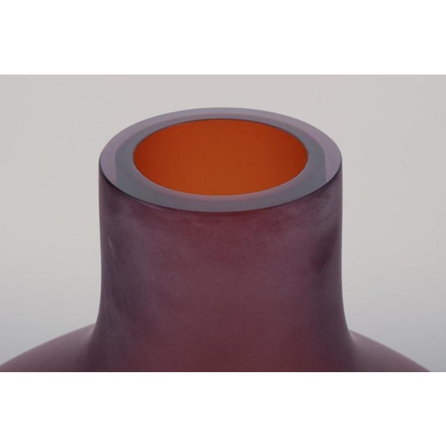 2000 - 2009 Large Brown Mouth-Blown Murano Glass Vase by Salviati, 2000s For Sale - Image 5 of 7