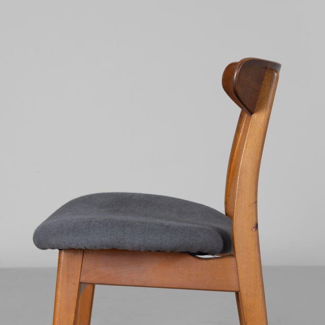 Chairs in Grey Fabric from Hans J. Wegner, 1960s, Set of 6 For Sale - Image 10 of 16