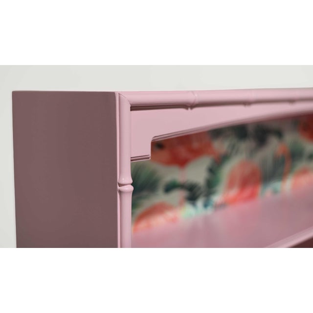1960s Hollywood Regency Faux Bamboo Two Piece Desk by Thomasville - Newly Refinished For Sale - Image 10 of 18