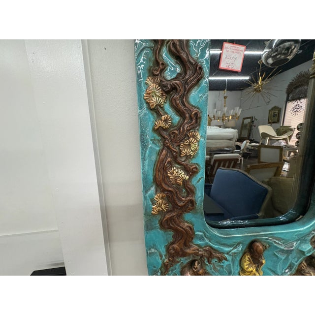 Bitossi 1950s Italian Modern Ceramic Mirror For Sale - Image 4 of 7