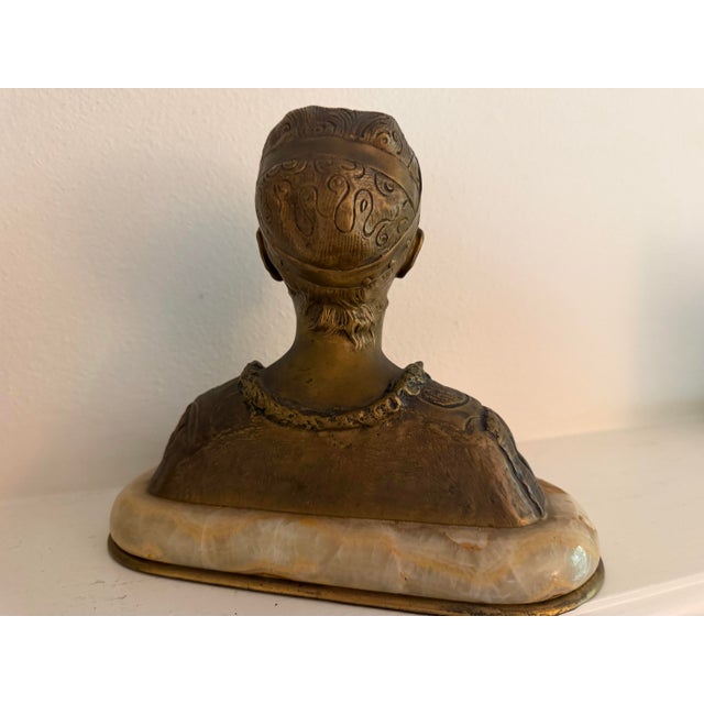 19th-Century Grande Dame Patricienne Florentine Au XVIme Siècle Roland Grange-Colombo Bronze & Marble Bust For Sale - Image 4 of 8