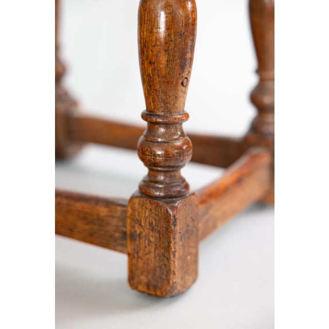 Brown Antique 19th Century English Oak Joint Stool For Sale - Image 8 of 10