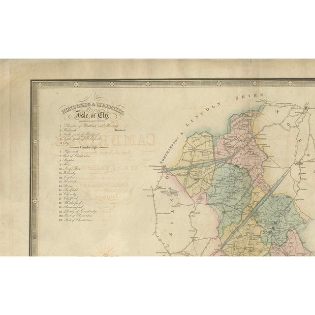 Large Hand-Colored Map of Cambridgeshire by Greenwood, 1834 For Sale - Image 9 of 13